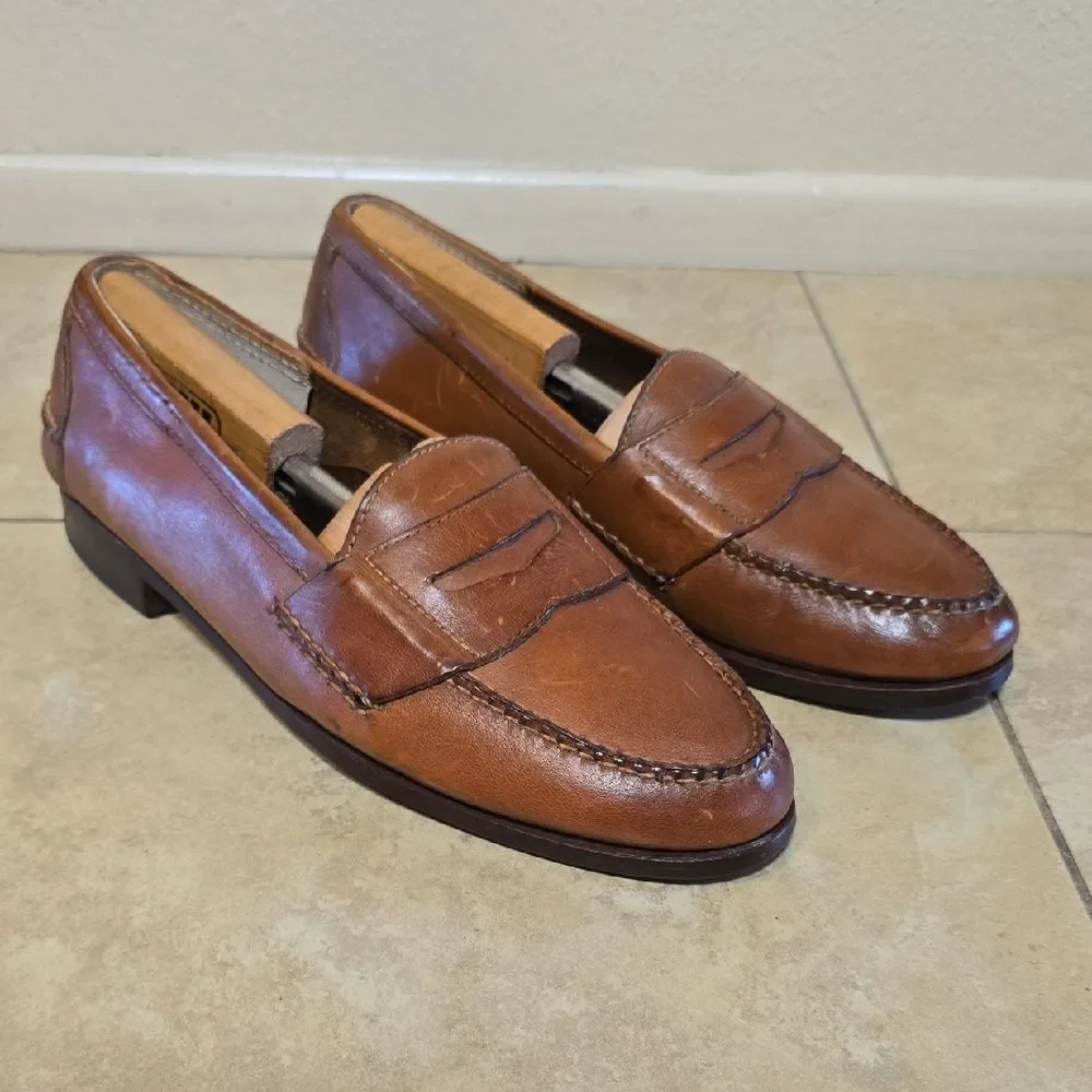 Cole Haan Tan Leather Slip-On Loafers